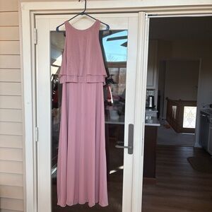Wedding/Bridesmaid/Formal Azazie Mauve Layered Maxi Dress. Size 14 INV25/